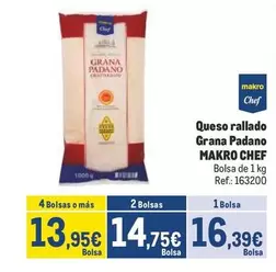 Oferta de Makro - Queso Rallado Grana Padano por 16,39€ en Makro