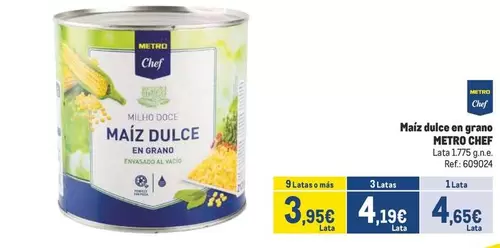 Oferta de Chef - Maiz Dulce En Grano por 4,65€ en Makro