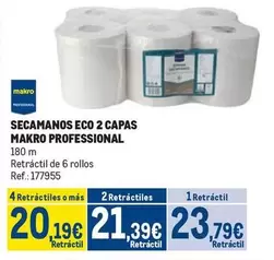 Oferta de Makro - Secamanos Eco 2 Capas Professional por 23,79€ en Makro