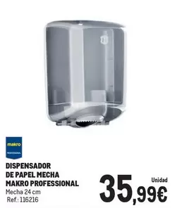 Oferta de Makro - Dispensador De Papel Mecha Professional por 35,99€ en Makro