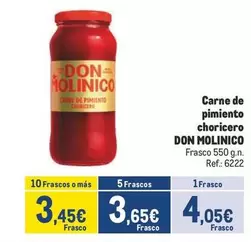 Oferta de Don Molinico - Carne De Pimiento Choricero por 4,05€ en Makro