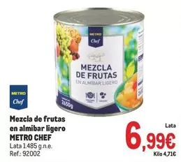 Oferta de Chef - Mezcla De Frutas En Almibar Ligero por 6,99€ en Makro