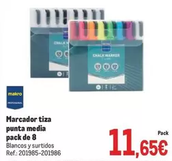 Oferta de Makro - Marcador Tiza Punta Media Pack De 8 por 11,65€ en Makro