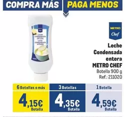 Oferta de Chef - Leche Condensada Entera por 4,59€ en Makro