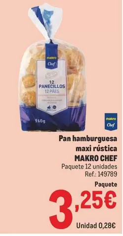 Oferta de Makro - Pan Hamburguesa Maxi Rustica por 3,25€ en Makro