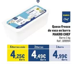 Oferta de Makro - Queso Fresco De Vaca En Barra por 4,99€ en Makro