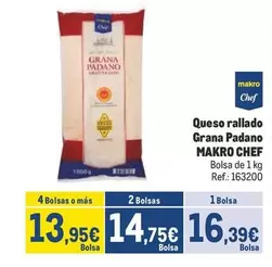 Oferta de Makro - Queso Rallado Grana Padano por 16,39€ en Makro