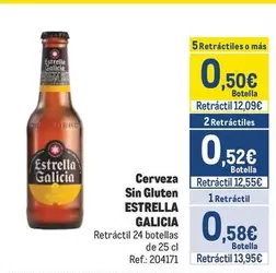 Oferta de Estrella Galicia - Cerveza Sin Gluten por 0,58€ en Makro