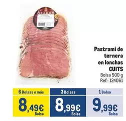 Oferta de Pastrami De Ternera En Lonchas por 9,99€ en Makro