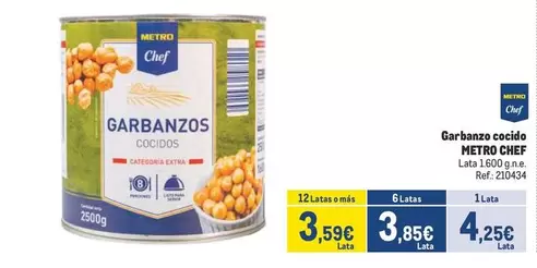 Oferta de Chef - Garbanzo Cocido por 4,25€ en Makro