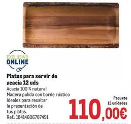 Oferta de Platos Para Servir De Acacia 12 Uds por 110€ en Makro