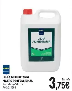 Oferta de Makro - Lejía Alimentaria por 3,75€ en Makro