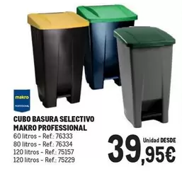 Oferta de Makro - Cubo Basura Selectivo por 39,95€ en Makro