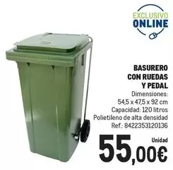 Oferta de Basurero Con Ruedas Y Pedal por 55€ en Makro