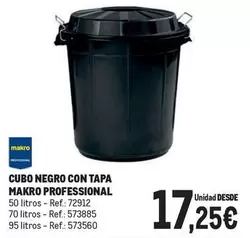 Oferta de Makro - Cubo Negro Con Tapa por 17,25€ en Makro