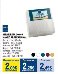 Oferta de Makro - Servilleta 30x40 por 2,49€ en Makro