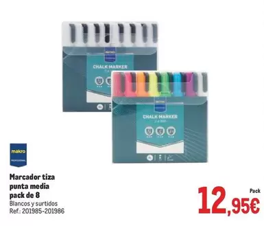 Oferta de Makro - Marcador Tiza Punta Media por 12,95€ en Makro