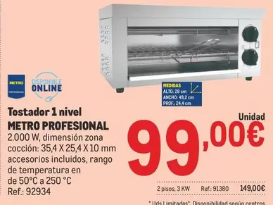 Oferta de Tostador 1 Nivel por 99€ en Makro