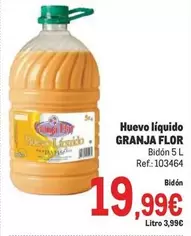 Oferta de Granja flor - Huevo Liquido por 19,99€ en Makro