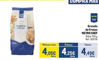 Oferta de Mas - Granola De Frutas por 4,49€ en Makro