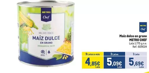 Oferta de Chef - Maiz Dulce En Grano por 5,69€ en Makro