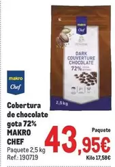 Oferta de Makro - Cobertura De Chocolate Gota 72% por 43,95€ en Makro