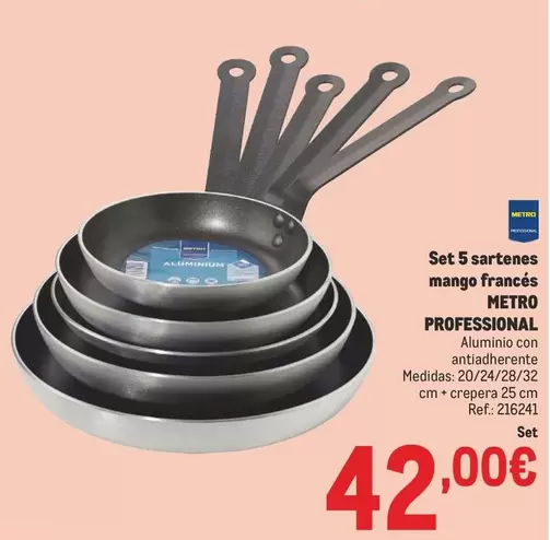 Oferta de Mango - Professional Set 5 Sartenes Mango Francés por 42€ en Makro