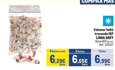 Oferta de Mas - Calamar Indio Troceado Iqf por 6,99€ en Makro