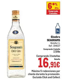 Oferta de Seagram's - Ginebra por 17,99€ en Makro