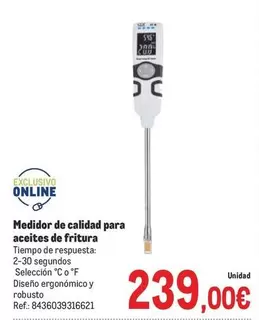 Oferta de Medidor De Calidad Para Aceites De Fritura por 239€ en Makro