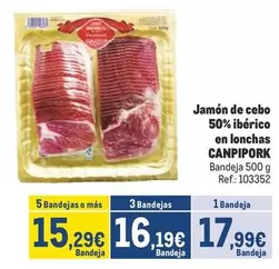 Oferta de Canpipork - Jamon De Cebo 50% Iberico En Lonchas por 17,99€ en Makro