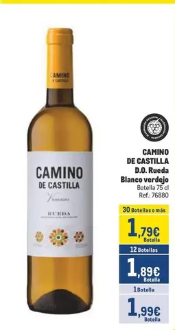 Oferta de Camino de Castilla - D.o. Rueda Blanco Verdejo por 1,79€ en Makro