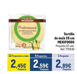 Oferta de Mexifoods - Tortilla De Maiz por 2,89€ en Makro