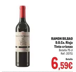 Oferta de Ramón Bilbao - D.o.ca. Rioja Tinto Crianza por 6,59€ en Makro