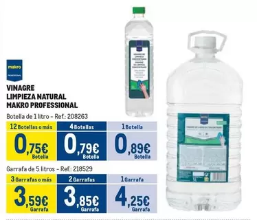 Oferta de Makro - Vinagre Limpieza Natural por 4,25€ en Makro