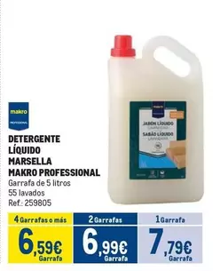 Oferta de Makro - Detergente Líquido Marsella por 7,79€ en Makro