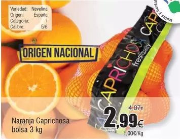 Oferta de Origen - Naranja Caprichosa por 2,99€ en Froiz