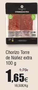 Oferta de Torre de Núñez - Chorizo Torre De Núñez Extra por 1,65€ en Froiz