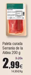 Oferta de Aldea - Paleta Curada Serrana De La por 2,99€ en Froiz