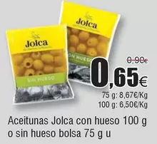 Oferta de Jolca - Aceitunas por 0,65€ en Froiz