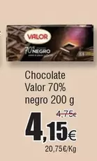 Oferta de Valor - Chocolate 70% Negro por 4,15€ en Froiz