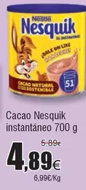 Oferta de Nestlé - Cacao Nesquik Instantaneo por 4,89€ en Froiz