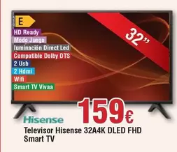 Oferta de Hisense - Televisor 32a4k Dled Fhd Smart Tv por 159€ en Froiz