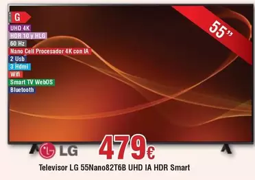 Oferta de LG - Televisor 55nano82t6b Uhd Ia Hdr Smart por 479€ en Froiz