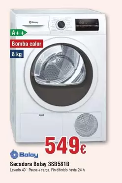 Oferta de Balay - Secadora 3sb581b por 549€ en Froiz