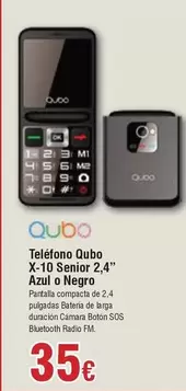 Oferta de Qubo - Telefono  X-10 Senior 2,4" Azul O Negro por 35€ en Froiz