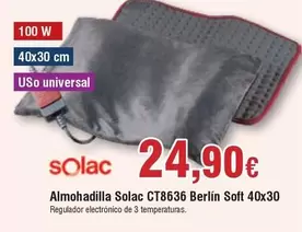 Oferta de Solac - Almohadilla  Ct8636 Berlin Soft por 24,9€ en Froiz