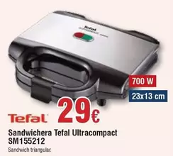 Oferta de Tefal - Sandwichera Ultracompact SM 155212 por 29€ en Froiz