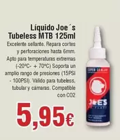 Oferta de Liquido Joe's Tubeless Mtb 125ml por 5,95€ en Froiz