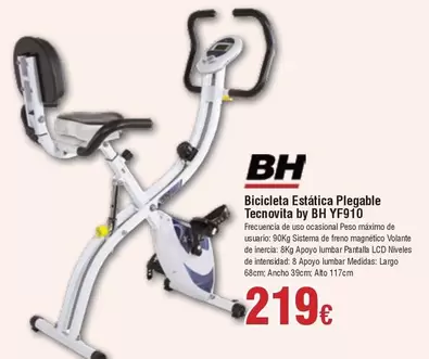 Oferta de BH - Bicicleta Estatica Plegable Tecnovita By By por 219€ en Froiz